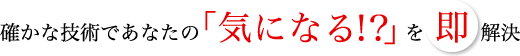 確かな技術であなたの「気になる!?」を即解決